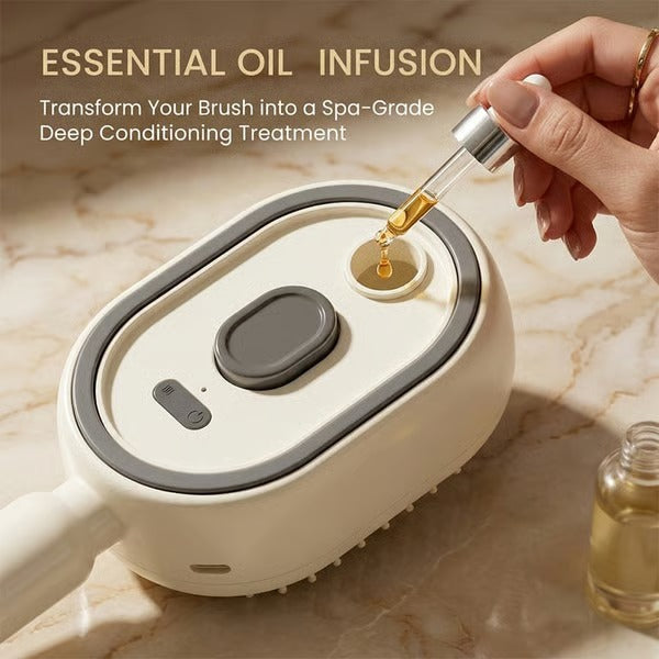 🔥Electric Spray Air Cushion Massage Hair Comb – Anti-Tangle & Essential Oil Mist Brush