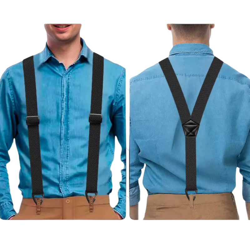 🔥Men's X-Back Suspenders with Hook Clips