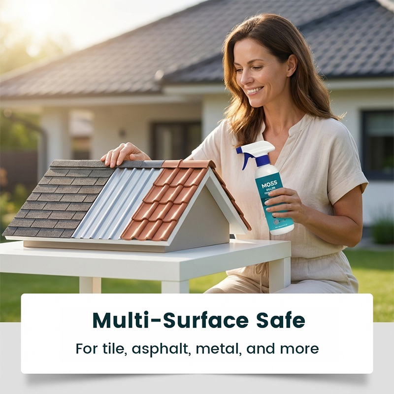 🌧️ Multi-Surface Roof Moss & Algae Cleaner Spray – Spray, Rinse, and Watch It Shine! 🏠✨ Tough on moss, gentle on plants – a cleaner roof in minutes. 🌿💧