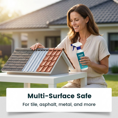 🌧️ Multi-Surface Roof Moss & Algae Cleaner Spray – Spray, Rinse, and Watch It Shine! 🏠✨ Tough on moss, gentle on plants – a cleaner roof in minutes. 🌿💧