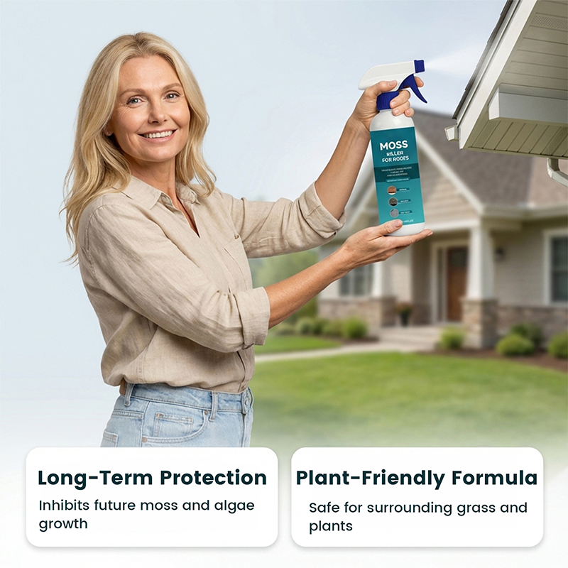 🌧️ Multi-Surface Roof Moss & Algae Cleaner Spray – Spray, Rinse, and Watch It Shine! 🏠✨ Tough on moss, gentle on plants – a cleaner roof in minutes. 🌿💧